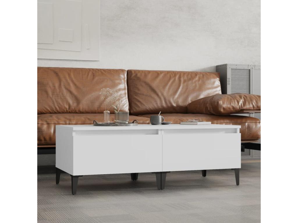 Tables d'appoint 2 pièces Blanc 50x46x35 cm Bois d'ingénierie LVKD73246