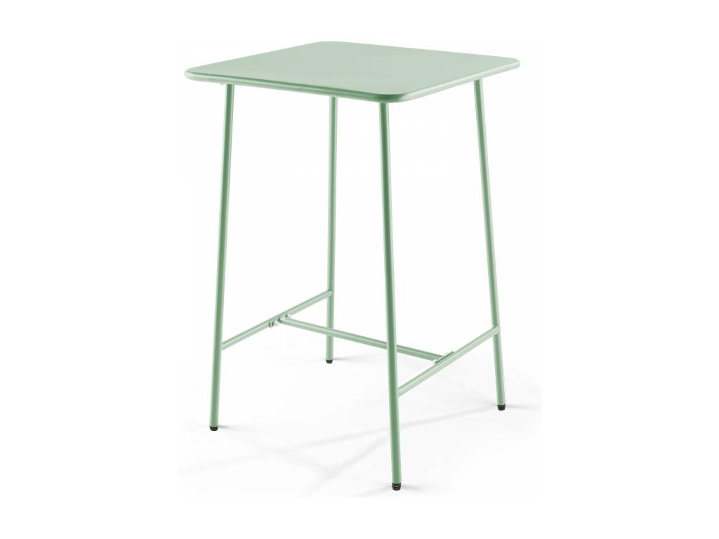 Table haute de jardin carrée en acier vert sauge 70cm - Elariva ZVCY24976