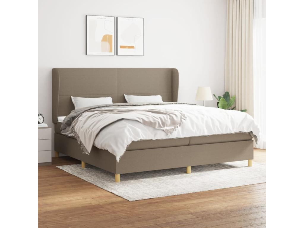 Lit à sommier tapissier avec matelas Lysvia 200x200 cm Tissu YMXX66065