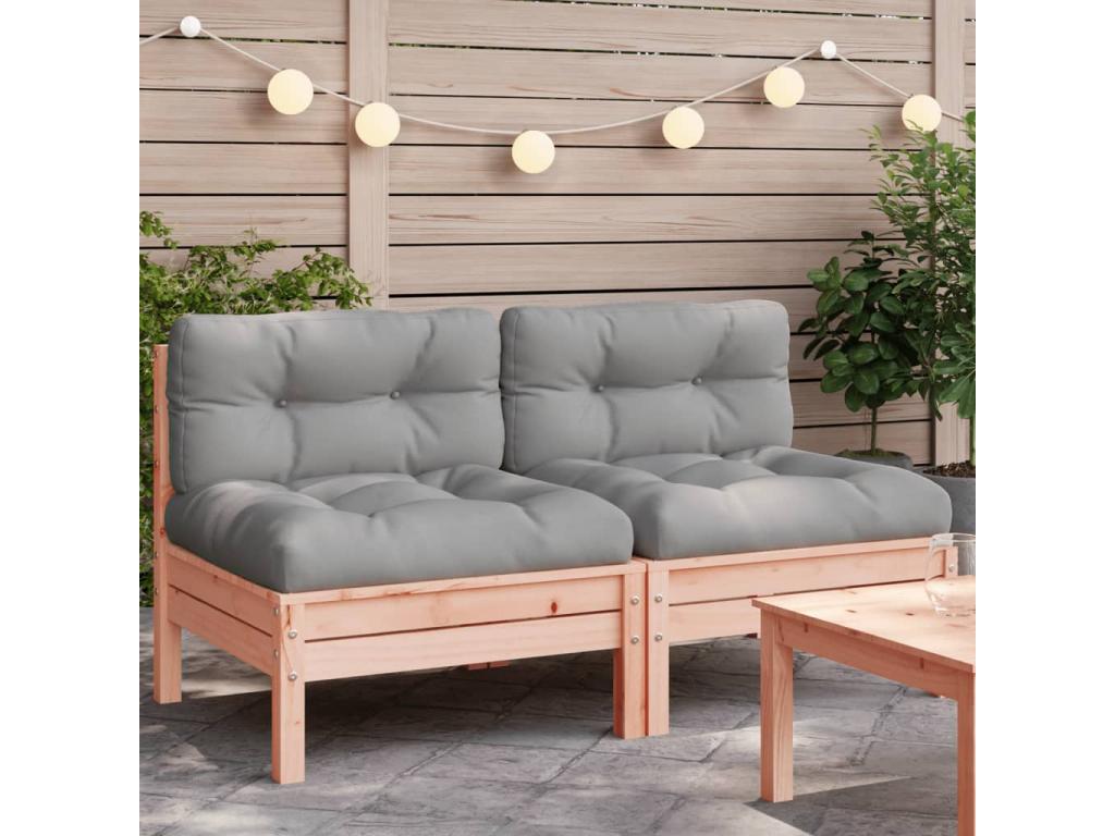 Canapé de jardin sans accoudoirs et coussins 2 pcs bois Elariva VXTX93098