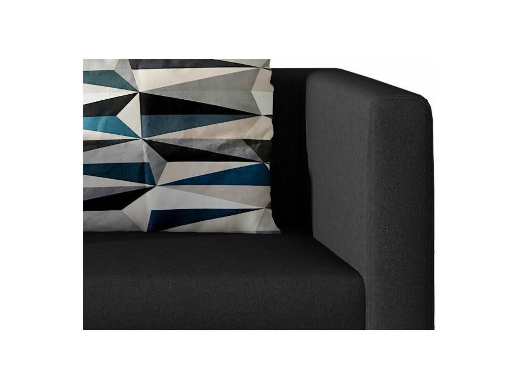 Petit canapé convertible tissu noir Lysvia 132cm GDUP75810