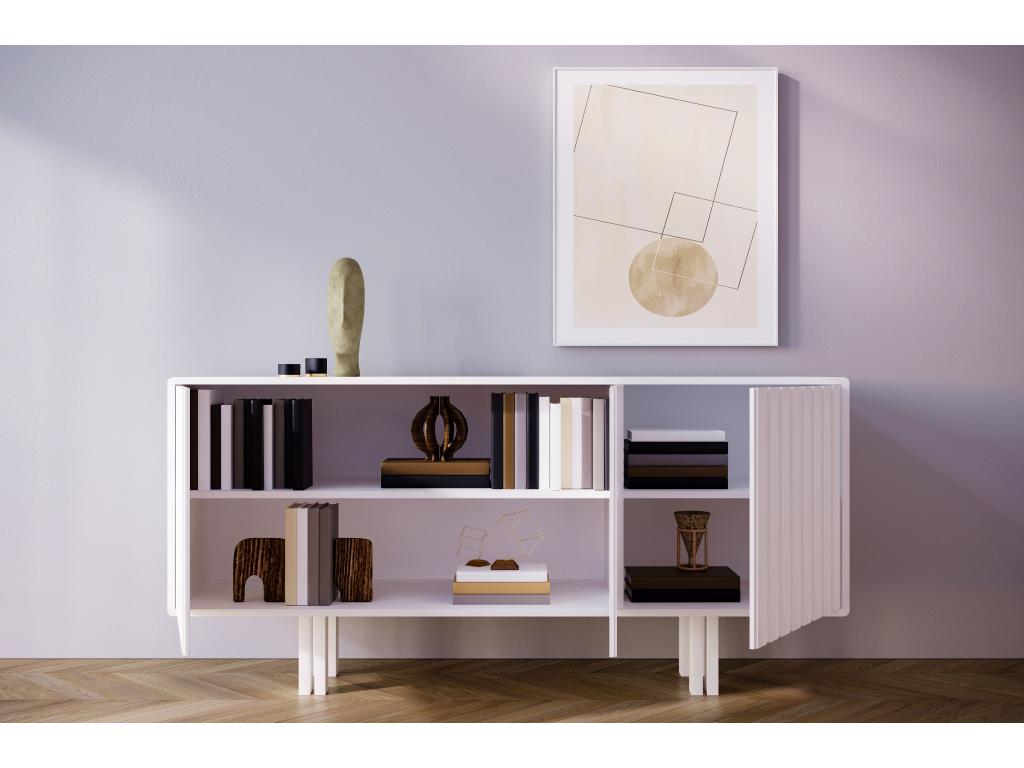 Buffet blanc VIGGE avec lamelles / 149 cm UPXZ00493