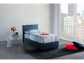 Lit simple Lit coffre avec revêtement en tissu Made in Italy Ouverture frontale avec matelas 80x200 cm inclus Bleu PNMS86431