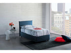 Lit simple Lit coffre avec revêtement en tissu Made in Italy Ouverture frontale avec matelas 80x200 cm inclus Bleu PNMS86431
