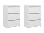 Tables de chevet 2 pcs Blanc 40x35x62.5 HHME87922