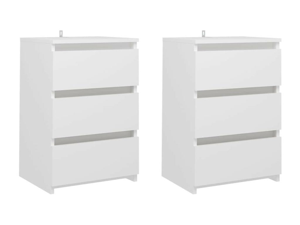 Tables de chevet 2 pcs Blanc 40x35x62.5 HHME87922