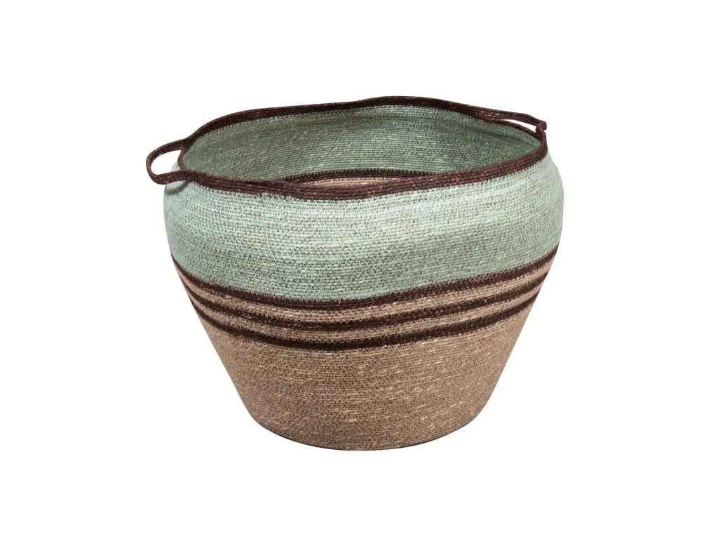 Elariva Home - Panier En Jonc De Mer Tresse Main Vert Celadon 40x40cm Chobie EJJV15423