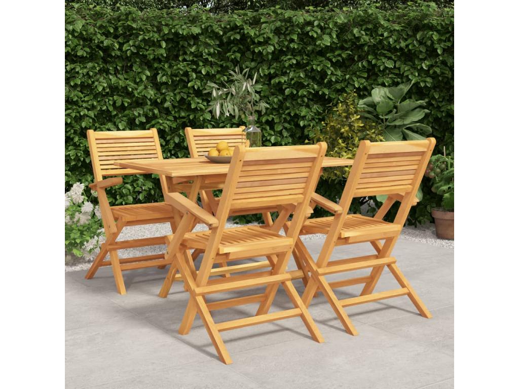 Ensemble à manger de jardin 5 pcs Bois de teck massif PFFZ56092