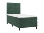 Lit à sommier tapissier et matelas Vert foncé 80x200 cm Velours BQDO25117
