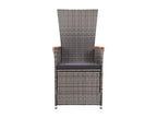 Chaise inclinable de jardin 2pc et coussins Résine tressée Gris SCPY39925