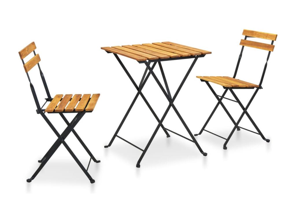 Mobilier de Dormeva pliable 3 pcs Bois d'Dormeva solide XRLS50171