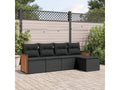 Salon de jardin 5 pièces avec coussins noir résine tressée MAUE32682