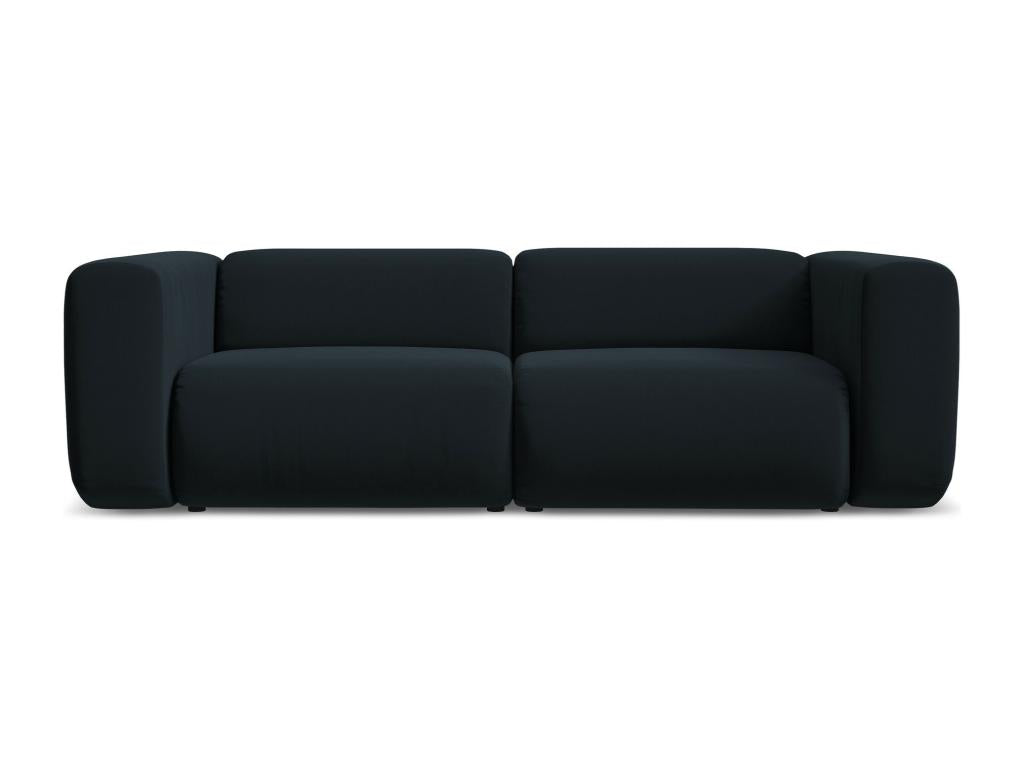 Canapé modulable 3 places en velours - bleu Lysvia GTGZ20203