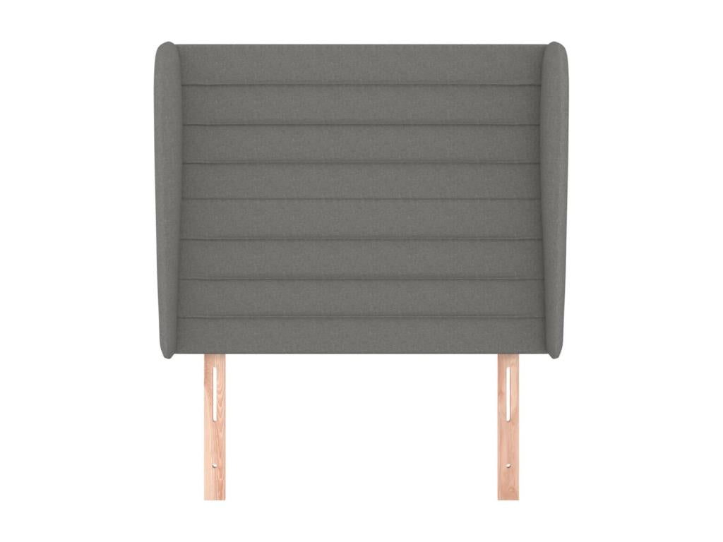Tête de lit avec oreilles Gris foncé 93x23x118/128 cm Tissu GIAE94804