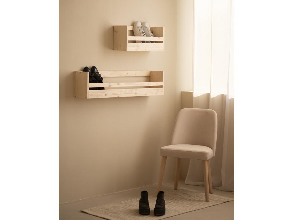 Etagère à chaussures en bois de sapin ton naturel 103.5x25cm - Elariva DNRB16751