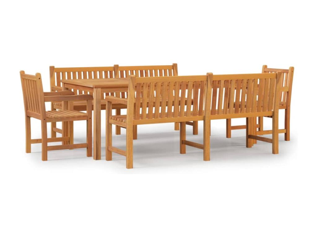 Ensemble à dîner de jardin 5 pièces Bois de teck massif HNZD07599