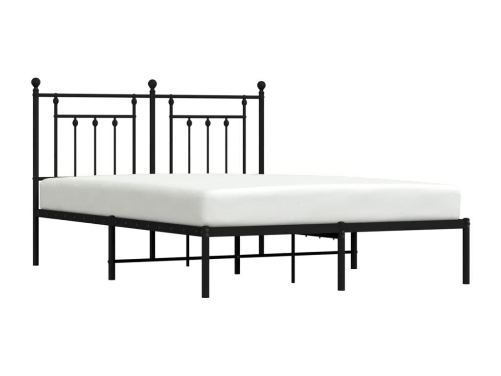 Cadre de lit métal avec tête de lit noir 140x190 WTEV06273