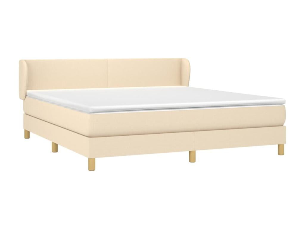 Lit à sommier tapissier avec matelas Crème 160x200 cm Tissu PJZH61139
