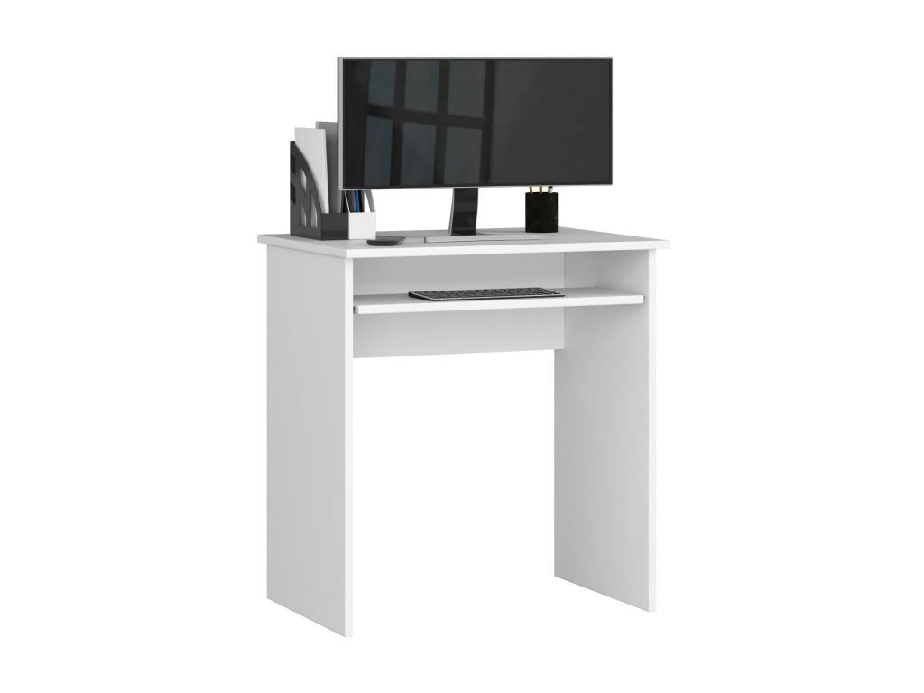 Petit bureau d'ordinateur Blanc 68 cm couleur Blanc 1 étagère 68x51x74 cm GJAX52548