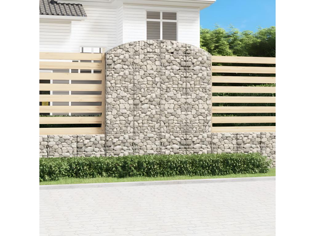 Panier de gabions arqué 200x50x220/240 cm Fer galvanisé JQOT34150