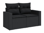 Salon de jardin 5 pcs avec coussins noir résine tressée DDUR62280