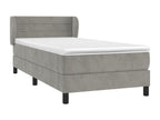 Lit à sommier tapissier et matelas Gris clair 90x200 cm Velours BXAP43029