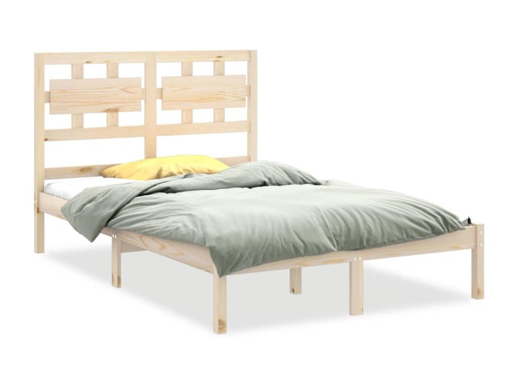 Cadre de lit sans matelas 150x200 cm bois massif MKKQ46442