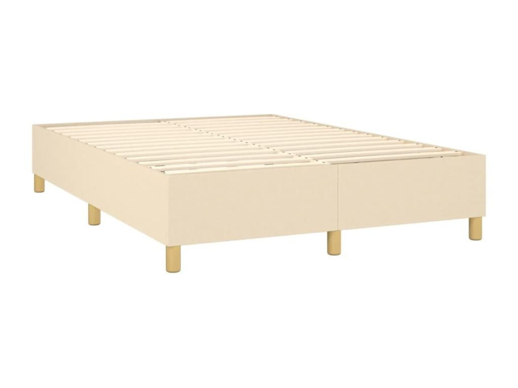 Lit à sommier tapissier avec matelas Crème 140x190 cm Tissu TIXG61460