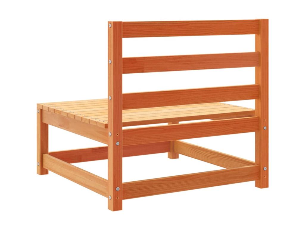 Salon de jardin 9 pièces marron cire bois de pin massif BTOV24541