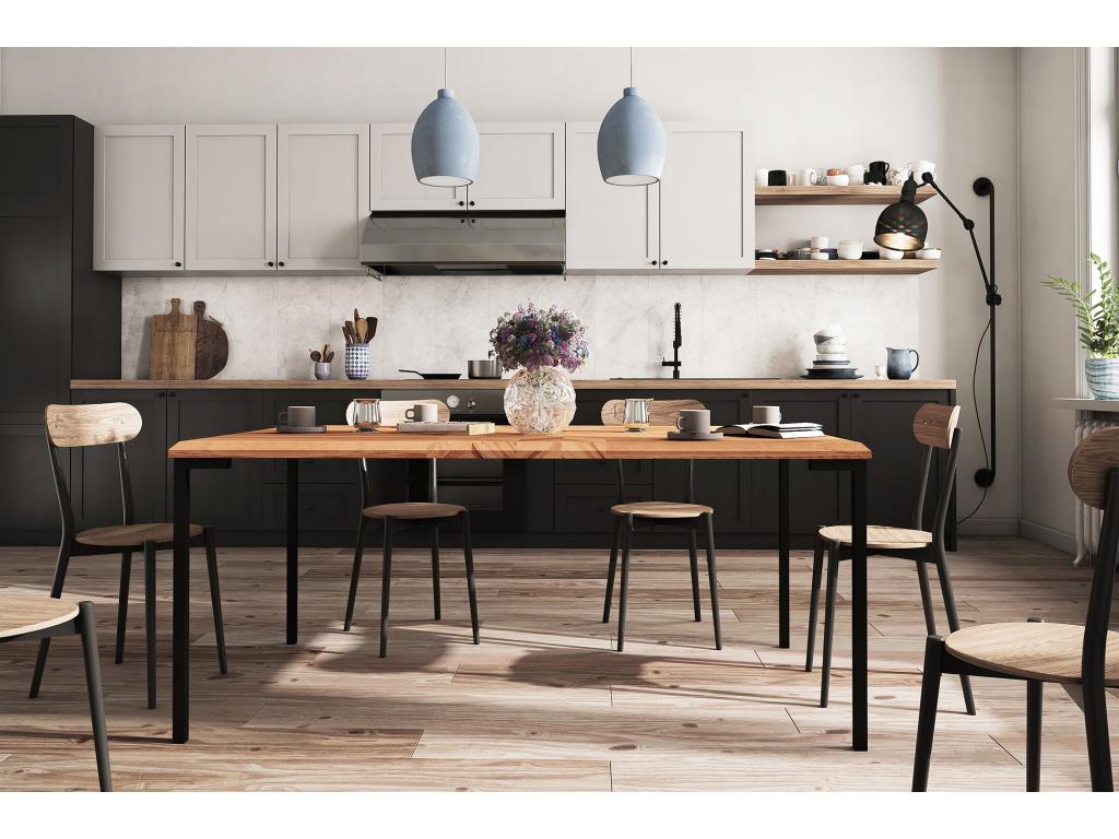 Lysvia - Table en chêne sauvage huilé naturel 100x150 XWKN27436