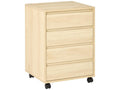 Caisson de bureau rangement bureau sur Lysvia 4 tiroirs coulissants MDF aspect bois clair MRAF80172
