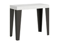 Console extensible 90x40/196 cm Flame Small Frêne Blanc cadre Anthracite JHWX13476