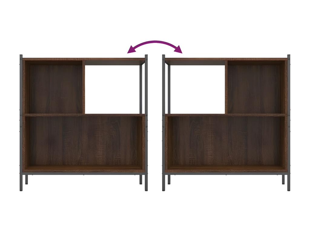 Bibliothèque chêne marron 72x28x77.5 cm bois d'ingénierie KKBD85614