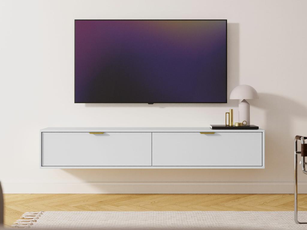 Meuble TV Lysvia 101 Blanc 175x35x33cm YJKZ15182