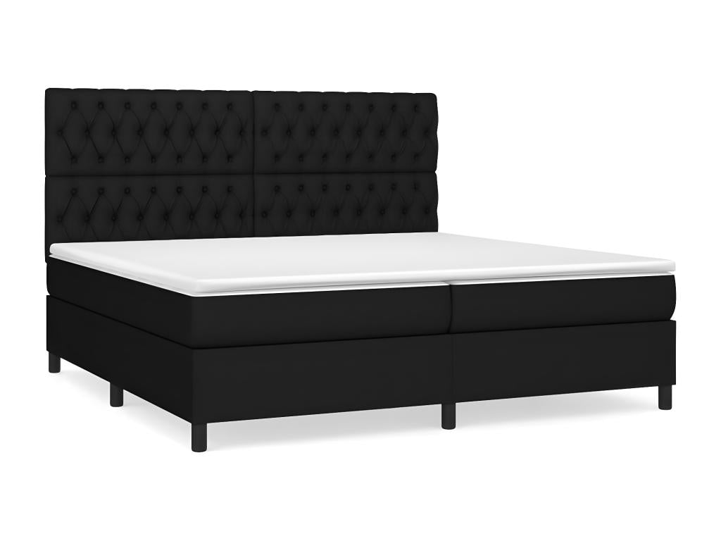 Lit à sommier tapissier avec matelas Noir 200x200 cm Tissu ULHC91788