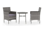 Ensemble de salle à manger de jardin 3 pièces Résine tressée Gris VYNY59134
