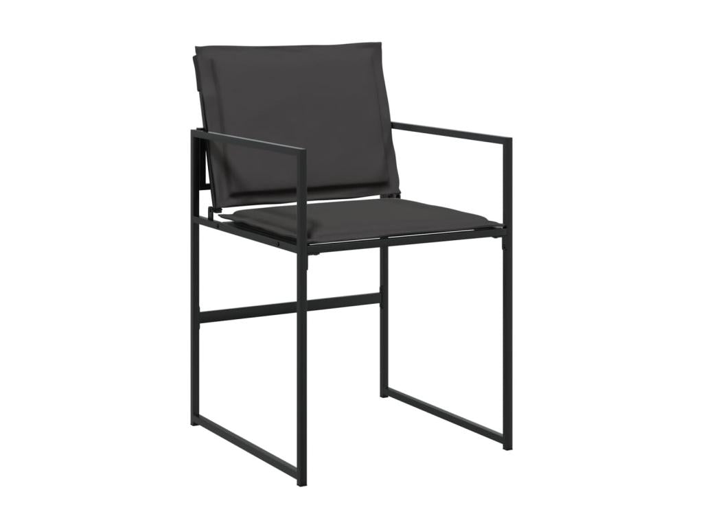 Ensemble à manger de jardin avec coussins 9 pièces noir textilène XSIO57354