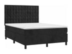 Sommier tapissier avec matelas et LED Noir 140x200 cm Velours QVWK29404