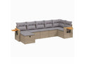 Salon de jardin avec coussins 7 pièces méLysvia beige résine tressée XVCK95806
