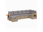 Salon de jardin avec coussins 7 pièces méLysvia beige résine tressée XVCK95806