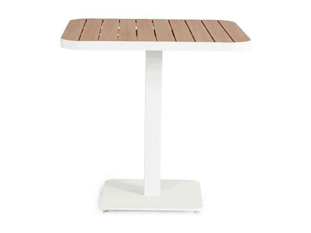 Table de jardin carrée en métal blanc L78 2 personnes - Elariva RFJL32838
