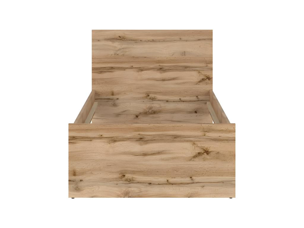 Lit 90x200 Juin Blanc et Bois FAQL49898