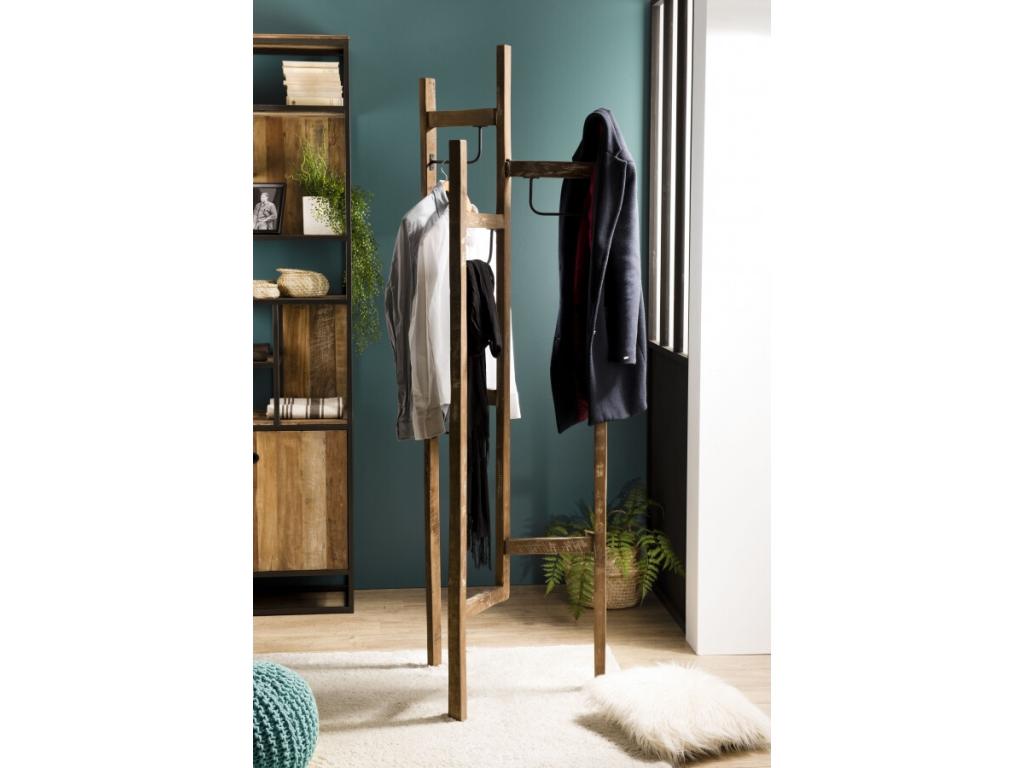 Dormeva - Portemanteau marron 3 'ventaux' teck recyclé et métal GWPY79226