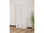 Garde-robe 2 portes Lysvia Meubles de chambre Dressing avec portes Armoire Made in Italy 80x52h170 cm Blanc et gris BTAI18854