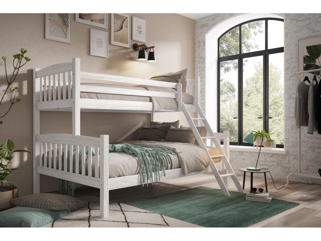 Lit superposé triple enfant 190x90/190x135cm Blanc - Lysvia UGJO14817