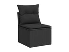 Salon de jardin 8 pcs avec coussins noir résine tressée AKYX63540