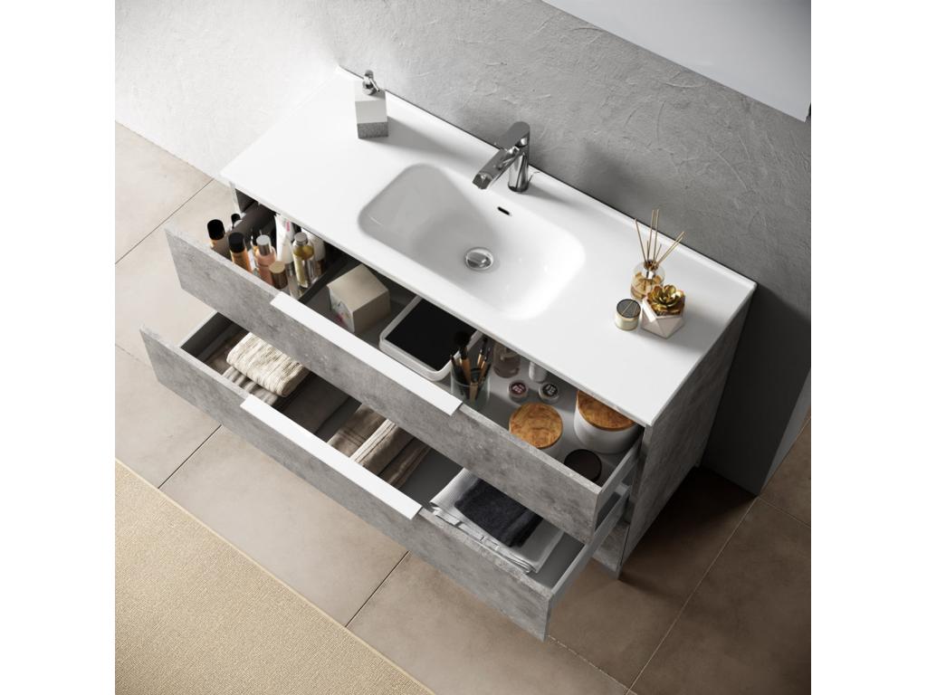 Ensemble de salle de bain 3 pièces Lysvia ciment KXTL44599