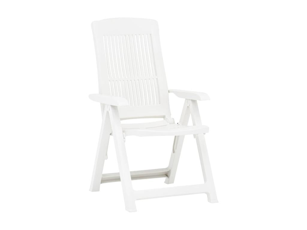 Chaises inclinables de jardin 2 pièces Plastique Blanc LZIJ69598
