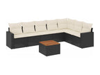 Salon de jardin 8 pièces avec coussins noir résine tressée IQTP12906