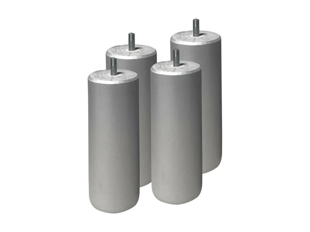 Lysvia - Pack Matelas 140x190 Sommier Tapissier Démontable 2x20 Lysvia Anthracites Pieds Argent 15cm YVLJ88909